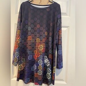 Nanu Colorful Snowflake Pattern Tunic Top   Sz XL